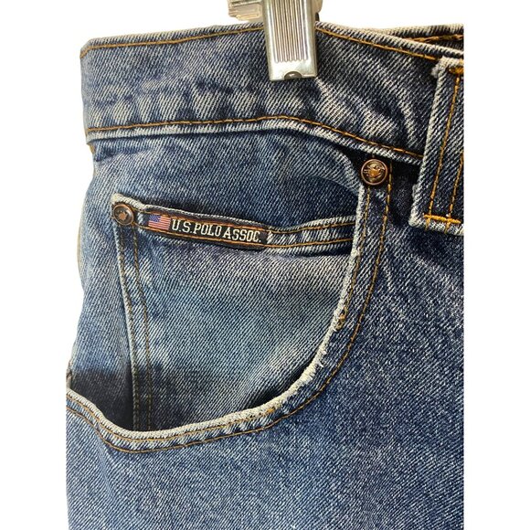 Vintage US POLO ASSOC JEANS CO Mens 38x30 Baggy Hip Hop Skater Grunge Blue Y2K - Picture 5 of 13